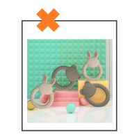 Siliconen bijtring konijn creme